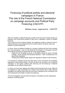 Financing of political parties and electoral campaigns in France