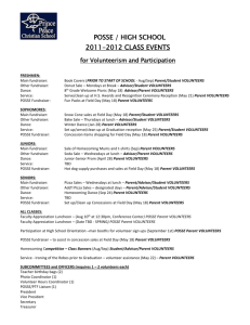 POSSEE 2011-2012 Class Events Duties