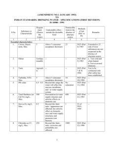 Water Standards - Andhra Pradesh Pollution Control Board