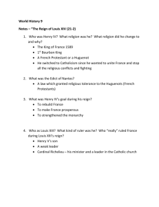 World History 9 Notes – “The Reign of Louis XIV (21-2)