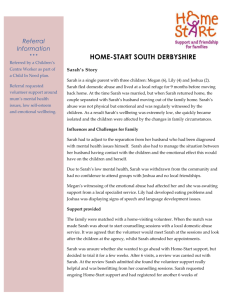 Sarah`s Story - Home Start South Derbyshire