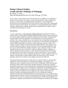 Doing Cultural Studies: Youth and the Challenge of Pedagogy