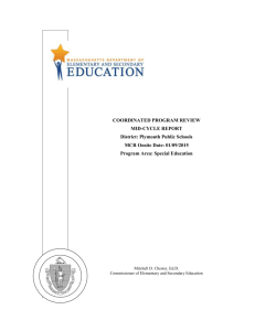 Plymouth Public Schools Mid-cycle Report 2015