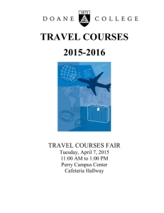 2015-2016 Faculty-Led Travel Courses Bulletin