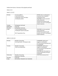 Studies Earth Science- Overview of Class Agenda and Goals Weeks