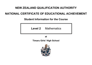 at Timaru Girls` High School Course Content for NZQA Subjects