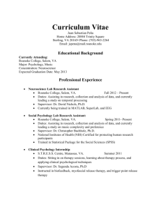 Curriculum Vitae - Roanoke College