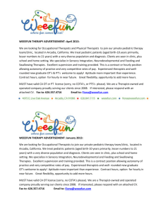 WEEEFUN THERAPY ADVERTISEMENT: April 2013: We are