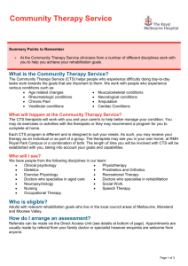 Community Therapy Services - The Royal Melbourne Hospital