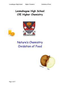 Oxidation of Food Pupil Notes