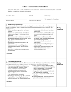 School Counselor Observation Form