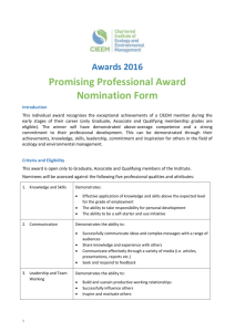 Awards 2016 Promising Professional Award Nomination Form