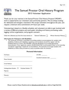 SPOHP Volunteer Application - Samuel Proctor Oral History Program