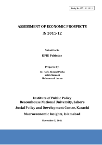 Assessing of Economic Prospects in Paksitan 2011-12