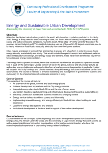 Energy and Sustainable Urban Development
