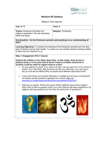 Christianity: Yr 4&5 Pentecost symbols and religious expression