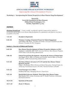 to read Workshop agenda - EveryLife Foundation for Rare Diseases