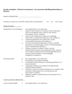 Faculty evaluation – This form is anonymous. Do not put any