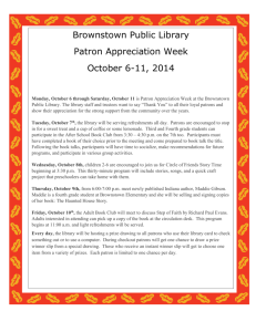 Patron Appreciation Week - Brownstown Public Library
