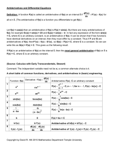 Antiderivatives and Differential Equations