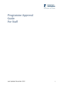 Programme Approval Guide - University of Nottingham
