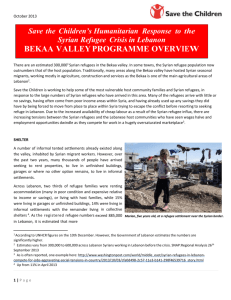 bekaa valley programme overview - Lebanon
