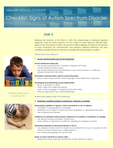 DSM-5 Autisim Spectrum Diagnostic checklist
