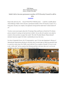 India`s bid to become permanent member of UN Security Council is