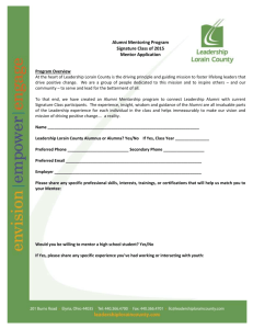 Mentor Application - Leadership Lorain County