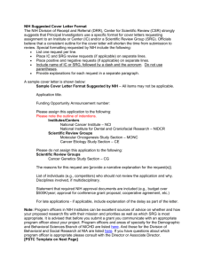 NIH Cover Letter Template