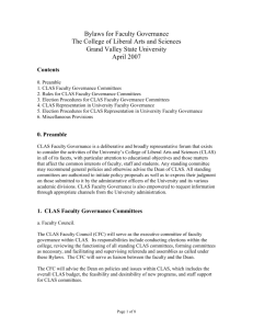 Bylaws for CLAS Faculty Governance