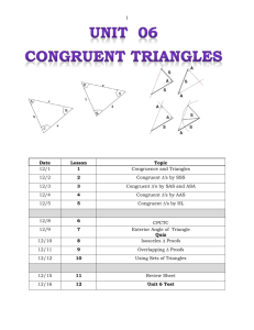 Unit 06 congruent Triangles