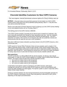 Chevrolet Identifies Customers for New COPO Camaros