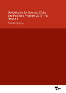Defibrillators For Sporting Clubs and Facilities Program 2015-19