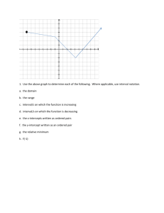 1. Use the above graph to determine each of the following. Where