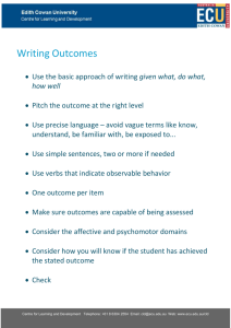 Writing outcomes