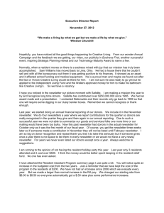 Executive Director Report November 27, 2012 “We make a living by