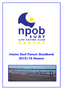 Junior Surf Parent Handbook 2015/16 Season