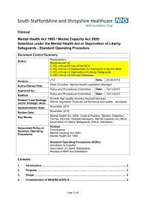 Detention under the Mental Health Act or Deprivation of Liberty