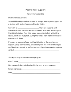 Peer to Peer Parent Letter - Elementary and Middle School