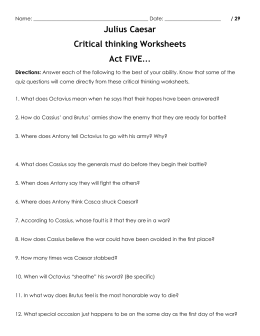 Julius Caesar Act 2 Critical Thinking Questions Dactridauvaigay Com