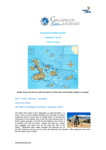 GALAPAGOS SEAMAN JOURNEY ITINERARY C: 8D/7N Friday to