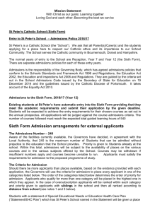 Sixth Form Admissions policy 2016-2017
