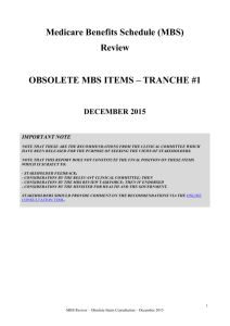 obsolete mbs items – tranche #1
