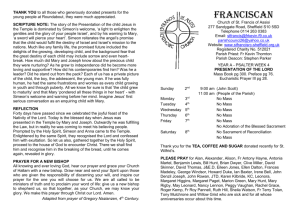 Franciscan Newsletter: The Presentation of the Lord