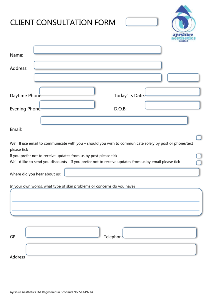 Makeup Consultation Form Template Mugeek Vidalondon 8155