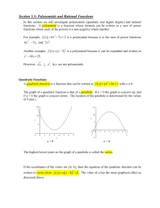Section 5.5: Polynomials and Rational Functions
