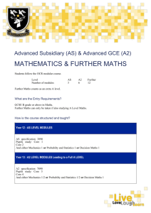 Maths & Further Maths 2016 - St. Aidan`s Catholic Academy