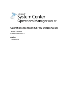 Introduction to the Operations Manager 2007 R2