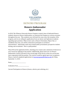 Honors Ambassador Application